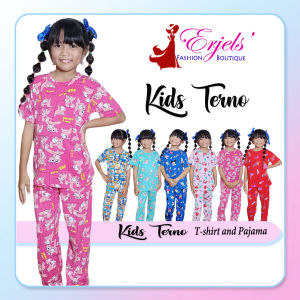 FOR GIRLS - KIDS TERNO Tshirt and Pajama Cotton Spandex Sleepwear KTP