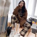 Quần Kẻ Sọc Caro Nâu dáng suông Phong Cách Hàn Quốc /quần ống rộng kẻ caro. 