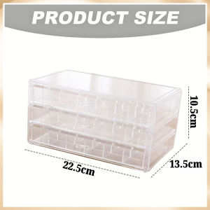3 Drawer Tray Jewelry Organizer Box Transparent Dustproof Ring Earring Accessories Drawer Storage AT