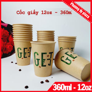 50 chiếc cốc giấy 360ml - 12oz GET nâu ly giấy NHẬP KHẨU HÀN QUỐC
