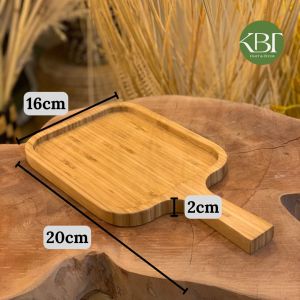 Khay tre ghép có cán cầm tay hình chữ nhật hình tròn đựng thức ăn khay để đồ trang trí bàn ăn ( KBT04DKTG)
