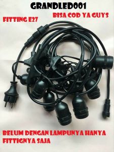 Fitting Lampu Gantung Outdoor E27 5M 5L // 5M 10L // 10M 10L // 10M 20L // LAMPU GANTUNG CAFE dekorasi/Kabel Fitting Outdor/ Lampu Hias Cafe- E27