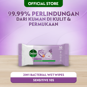 Dettol Wipes Anti-Bakteri Sensitive 10 sheets