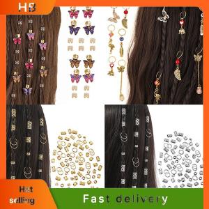 HB Dreadlock Hair Rings Adjustable Cuffs Clip Hair Braids Dirty Braids Bead Hairpin Hair Accessories Headwear For Women Girls
