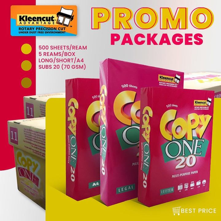 Promo Copy One Bond Paper 70gsm Substance 20 500 Sheets 5 Reams 1 Box Lazada Ph 3818