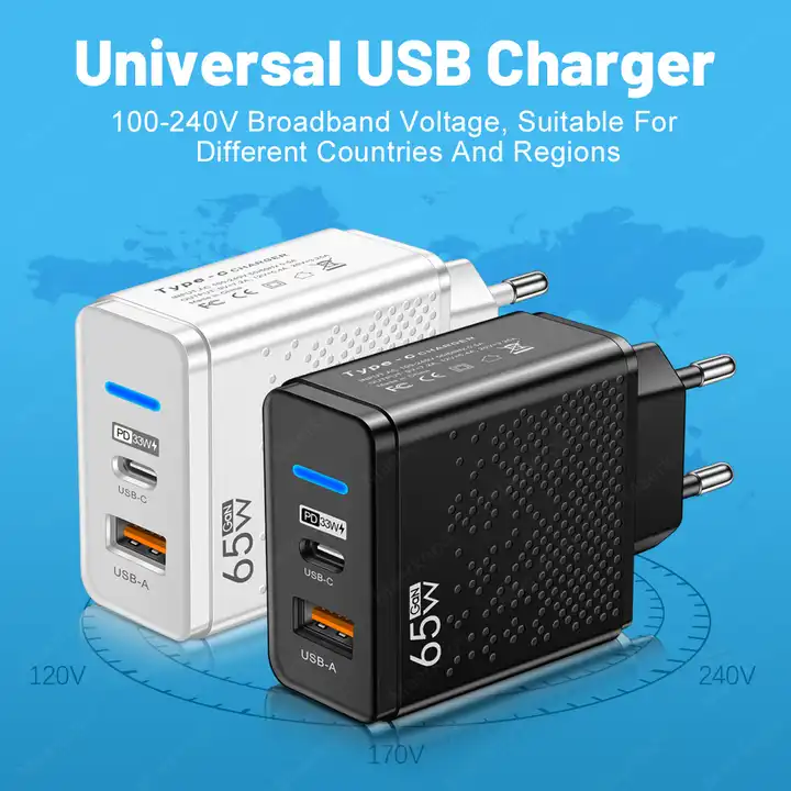 65W USB C Charger PD Type C Fast Charging Wall Adapter For iPhone 14 13 ...