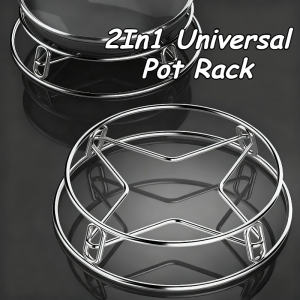 Multi-Functional Pot Stand & Steamer Rack Kitchen Organizer Reversible Use Fits All Sizes Of Pots