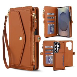 Crossbody Lanyard Zipper Leather Wallet Magnetic Card Holder Case For Samsung Galaxy S26 S25 S24 S23 S22 S21 Ultra Plus 5G Cover2026