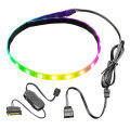 COOLMOON LED Strip 4 Pin Interface Magnetic RGB Light Strip 40cm 5V ARGB 24 Lamp Beads Soft LED Strip for Computer. 