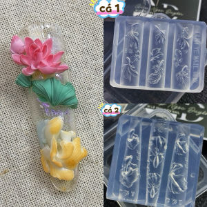 Khuôn con cá bơi các kiểu silicon nail