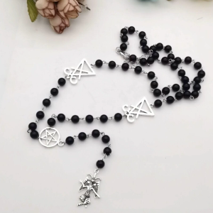 Gothic Rosary Necklace Long Bead Rosary Necklace Grunge Necklace Halloween Christmas New Year Gift For Women
