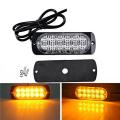 1pc Yellow 12LEDs Strobe Light Bar Car Truck Flash Warning Light Lamp DC 12-24v.