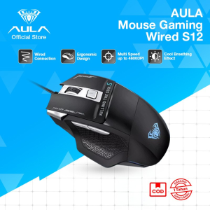 AULA Wired Mouse Gaming Professional Office Mouse Tipe S12 RGB Light Low Latency Esports Gaming Mouse Laptop PC Original Garansi 1 Tahun