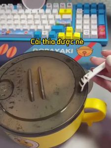Bát Mì Bát ăn cháo Vịt Vàng Hàng Cao Cấp Có Nắp Lòng Bằng Inox dung tích 1000ml Phukienprocare