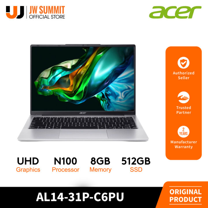 Acer Aspire Lite AL14-31P-C6PU 14" Full HD N100 8GB DDR5 512GB SSD UHD Windows 11 Laptop