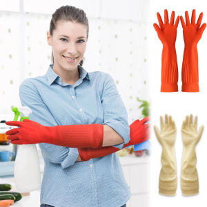 1 Pair 38CM Long Size Household Gloves Laundry Gloves Kitchen Washing Gloves Rubber Gloves | COD