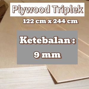 9mm Triplek Plywood Uty Better Ukuran 1220x2440mm - Kayu Lapis Tebal 9mm (Pembelian minimal 10 lembar)