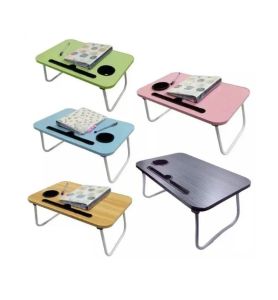 Foldable Laptop Table (GREEN) Portable Breakfast Serving Bed Tray with Cup Holder