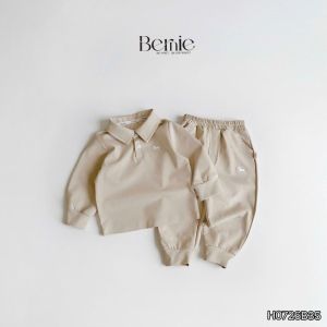 Set bộ dài chất thun cotton áo polo thêu ngựa kèm quần dài cho bé trai 9kg tới 25kg BERNIE H0726B35