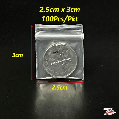 (SUPER SMALL) PE Plastic Zipper Bag / Transparent Packaging Plastic Bag with Sealable Zipper / Zip Lock Bag RED/BLUE 100pcs/PKT