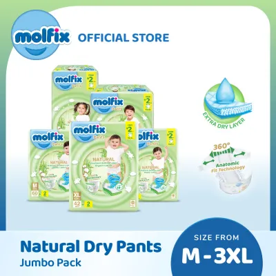 Molfix Natural Pants Jumbo Pack (M62/L50/XL44/XXL38/XXXL22) (1Pack)