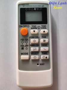 Remote máy lạnh mitsubishi heavy mặt đen nút nguồn đỏ. (Tặng kèm cặp pin).
