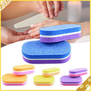 [SK] 10Pcs Sponge Files Nail Buffering Files Manicure Pedicure Accessories Smooth Edge