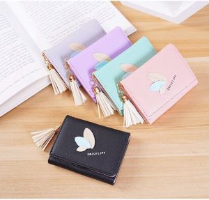 Ví Ngắn Nữ Mini 3 Chiếc Lá May Mắn 444 Phong Cách KOREA Siêu Đẹp