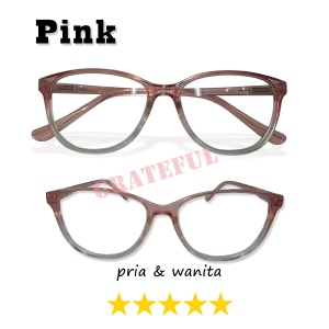 Kacamata Gaya Antiradiasi Melindungi Mata Dari Sinar Radiasi Biru Frame Oval Gradasi Lensa Normal Cocok Untuk Pria Wanita - BISA COD