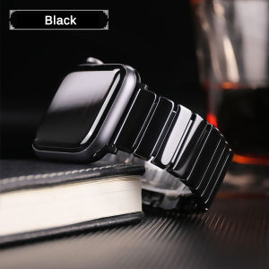 Ceramic Strap compatible for Apple Watch Ultra 2 49mm Band Accessories Stainless steel butterfly bracelet iwatch serie 9 8 se 7 6 5 4 3 2 41mm 45mm 40mm 44mm 42mm 38mm strap
