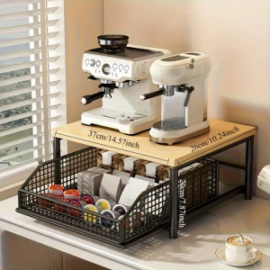 Pull Out Kitchen Microwave Oven Storage Rack Coffee Machine Storage Rack Countertop Tea Bag Storage Box Rice Cooker Storage Rack Air Fryer Storage Rack