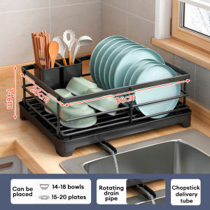 Kitchen Dish Drainer Rack Rak Pinggan Kitchen Storage Rack with Tray Dish and bowl storage rack