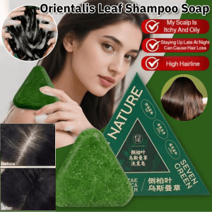 Platycladus Orientalis Leaf Shampoo Soap Herbal Usman Handmade Soap Controls Oil Removes Dandruff Hair Growth Soap 侧柏叶氨基酸洗发皂