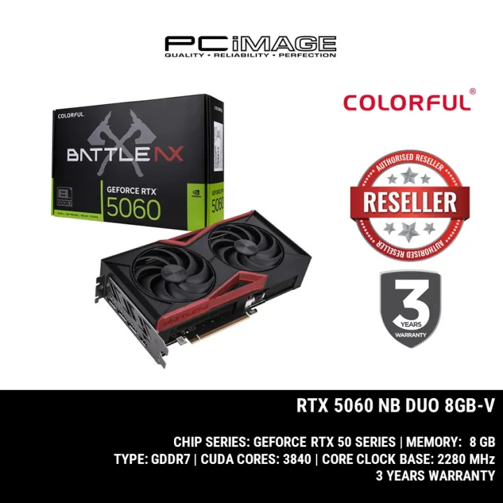 COLORFUL GEFORCE RTX 5060 BATTLE NX NB DUO / RTX 5060 GAMING DUO 8GB GDDR7 GPU GRAPHIC CARD