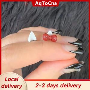 [COD] AqToCna Ship within 24 hours 2Pcs Bow Heart Ear Bone Nail Titanium Steel Cute Earrings For Women Puncture Jewelry Accessories