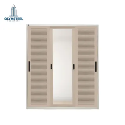 Olymsteel OSWS 3P Lemari Pakaian Sliding Besi 3 Pintu / Lemari Baju Minimalis