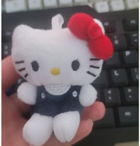 Heart buckle hellokittyHello Hello plush keychain pendant decoration gift bag cute plush toy