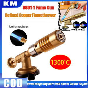 Gas Torch Flame Gun Full Kuningan Jet Las Fire Blow Kepala Gas Portable Gas Torch Kepala Las Torch Blow Torch Kepala Las Manual Alat Bakar Tembaga Presisi Tinggi Profesional