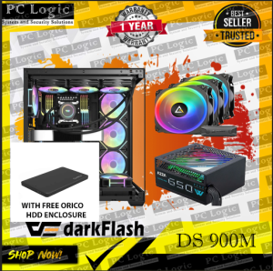 DARKFLASH DS900M with 650W POWERSUPPLY and 3X120 ARGB FAN WITH FREE HD ENCLOSURE