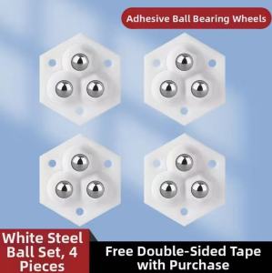 Self Adhesive Caster Wheels No Drilling Required Wear-Resistant Heavy Duty Quiet Casters 360° Rotation Universal Small Wheels for Furniture Household Hardware Accessories 4Pcs/Set