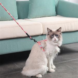 Sentexin Cat Harness Leash Set I-shaped Pet Traction Rope Chest Strap Collar Pet Supplies