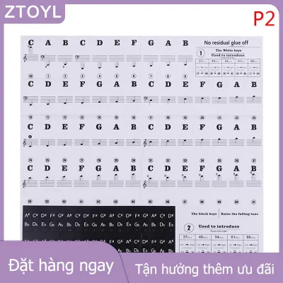 ZTOYL sticker Miếng dán tên âm thanh Bàn phím Piano điện tử 54 61 88 phím Miếng dán phím