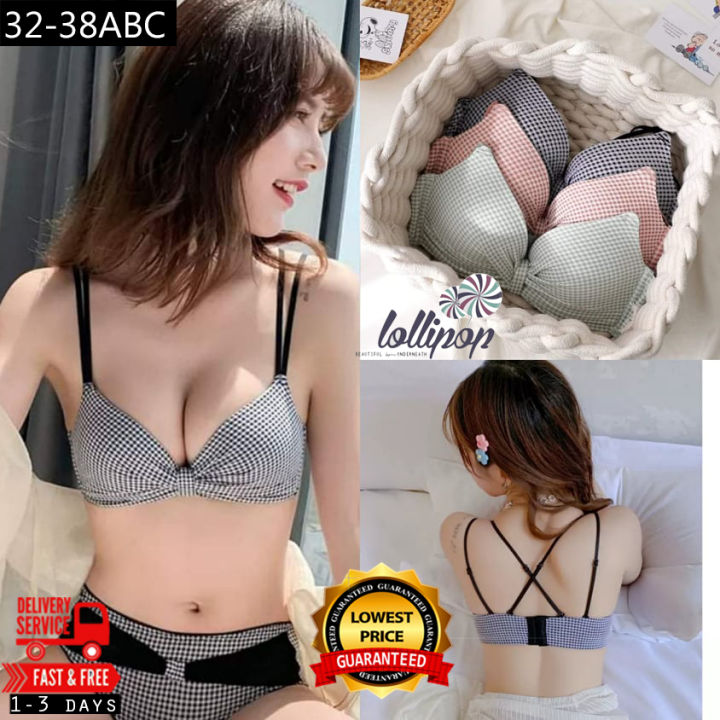 Lollipop] Korea Sexy Push up Bra Lingerie Wire free bras Woman Plus Size  Seamless!! LOCAL SELLER