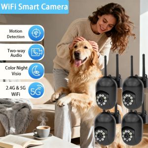 Ease Life APP 4PCS Upgraded Black 5G/2.4G WiFi Security Camera Color Night Vision Motion Detection Tracking Indoor Outdoor AI2026