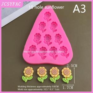 JCSYFAC  Cute Cartoon Flowers Bow Bee Fondant Silicone Molds DIY Cupcake Fondant Cake Decorating Chocolate Candy Baking Mold