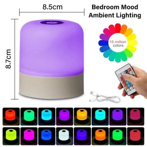 KFV Night Light Rechargeable Light Remote Control Night Light Colors Dimmable Table Lamp Ambient Light Rechargeable Room Light