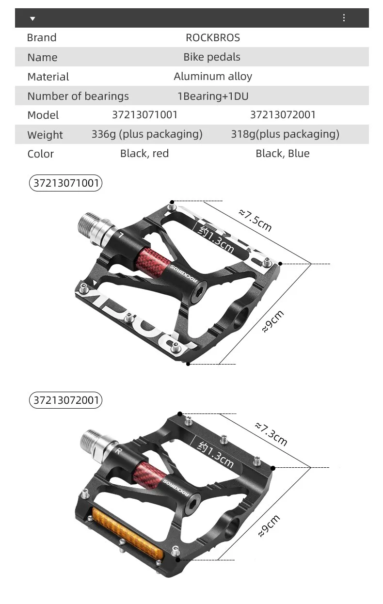 ROCKBROS Pedali per bicicletta MTB 2 in 1 Pedale piatto ROCKBROS Pedali per bicicletta MTB 2 in 1 Pedale piatto
