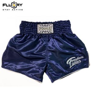 FLUORY Muay Thai Shorts Solid color Embroidered Soft and Comfortable Training Shorts Mens Fighting Womens MMA Boxing Shorts