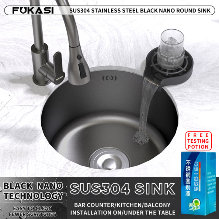 FUKASI SUS304 stainless steel sink kitchen small sink bar sinks small