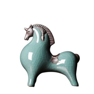 CIRCUIT Modern Horse Statue Cute Ceramic Miniatures Figurine Micro Landscape Creative Animal Sculpture Fortune Attraction